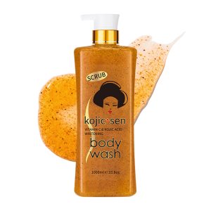 Kojic Sen Vitamin C & Kojic Acid Brightening Body Wash - Exfoliating Body Scrub for Even Skin Tone (1000ml)
