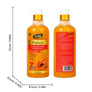 DR-WWP Papaya Extra Whitening Shower Bath SPF25, 1000ml - 7 Days Advanced Skin Brightening, Exfoliating & Nourishing Body Wash for Face & Body rivate Label Accept