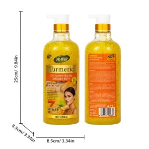 Turmeric Infused Whitening Shower Gel with SPF25 - Deep Cleansing, Acne Treatment & Sun Protection Body Wash for All Skin Types (1000ml)OEM/ODM Service, Custom Formula,