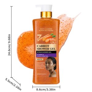DR·WWP Carrot Scrub Shower Gel | 7 Days Whitening & Exfoliating Body Wash | Private Label Factory Wholesale 1000ml