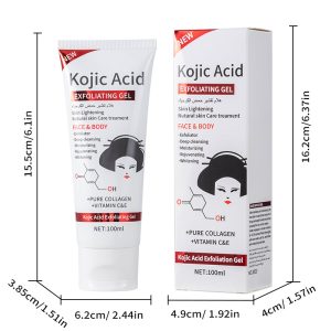 Kojic Acid Exfoliating Gel 100ml with Collagen & Vitamin C+E - Face & Body Whitening Skin Care
