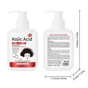 Kojic Acid Facial Cleanser with Collagen, Vitamin C & E – Skin Lightening & Brightening Face Wash, 150ml