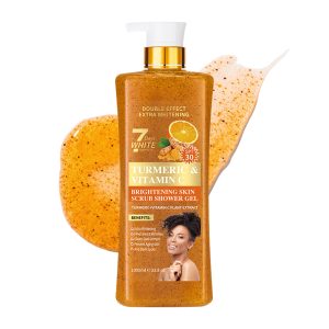Turmeric & Vitamin C Brightening Shower Gel 1000ml – 7 Days Fast Whitening & Dark Spot Clearing | OEM/ODM Manufacturer