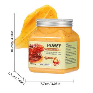 Honey Face & Body Scrub, 500g Natural Exfoliating Scrub for Dead Skin Removal, Gentle Exfoliator for Nourishing, Brightening & Smoothing Dull Skin