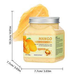 Natural Mango Extract Face & Body Scrub 500g | Gentle Exfoliator Remove Dead Skin, Fade Dull Tone Moisturizing Skin Care for All Skin Types