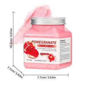 Natural Pomegranate Extract Face & Body Scrub 500g | Gentle Exfoliator Remove Dead Skin, Antioxidant Fade Dull Tone Moisturizing Full Body Skincare