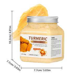 Natural Turmeric Extract Face & Body Scrub 500g | Gentle Exfoliator Remove Dead Skin, Fade Dark Spots & Dull Tone Moisturizing Full Body Skincare