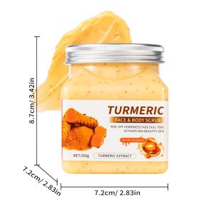 Natural Turmeric Extract Face & Body Scrub 350g | Gentle Exfoliator Remove Dead Skin, Fade Dark Spots & Dull Tone Moisturizing Full Body Skincare